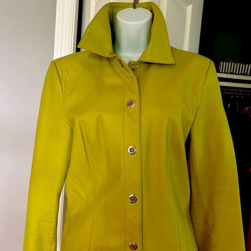 Green leather Bernardo blazer or Jacket